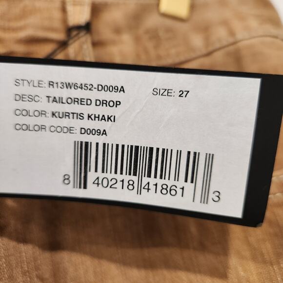 R13 Tailored Drop Kurtis Khaki jeans size 27 - Picture 10 of 11